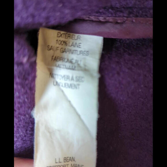 LL Bean Wool Jacket Chore Coat Button Front Purple Women's Small Vintage OKLR8 - Picture 6 of 9